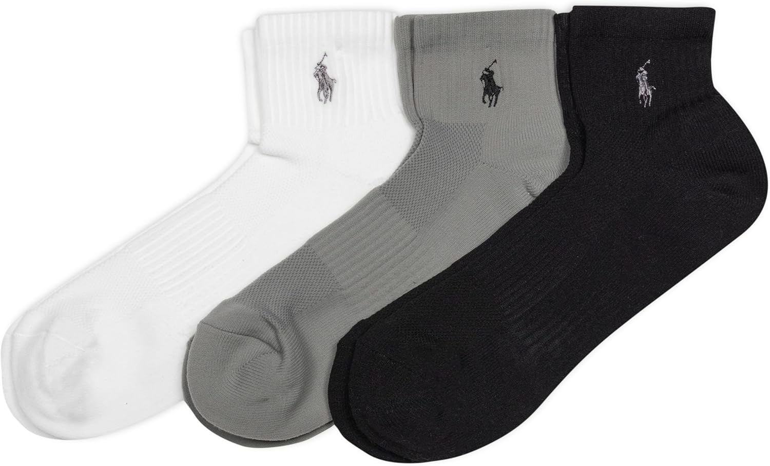 

POLO RALPH LAUREN Мужские спортивные носки Tech Athletic с поддержкой свода стопы и амортизацией щиколотки (3 пары), Black