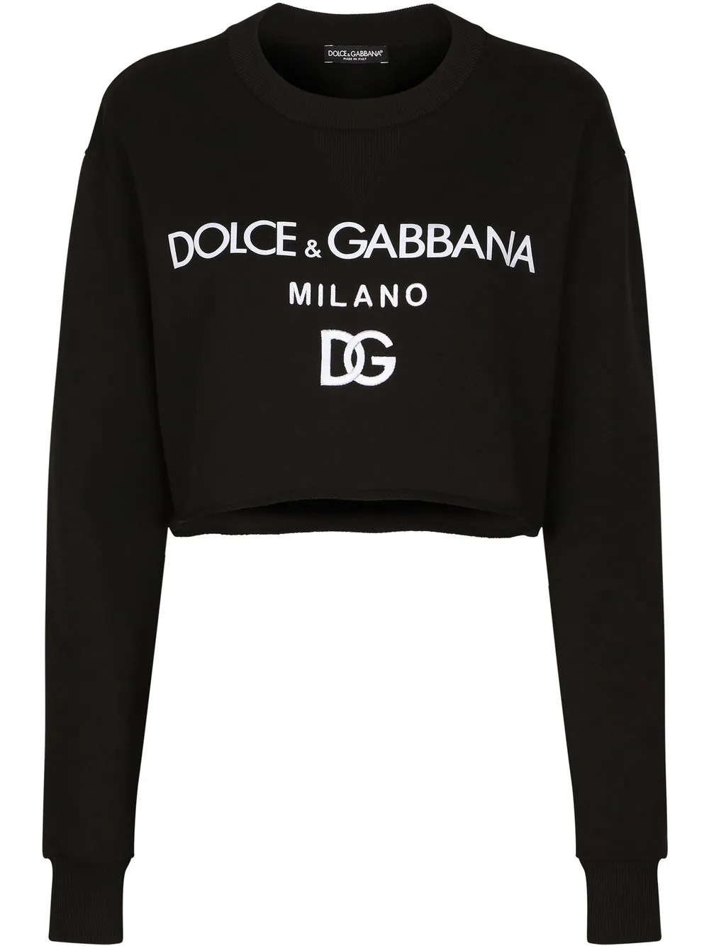 

Укороченная толстовка с логотипом DOLCE & GABBANA, черный