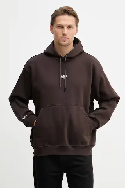Худи мужское оверсайз Adidas Originals, коричневый — фото 3