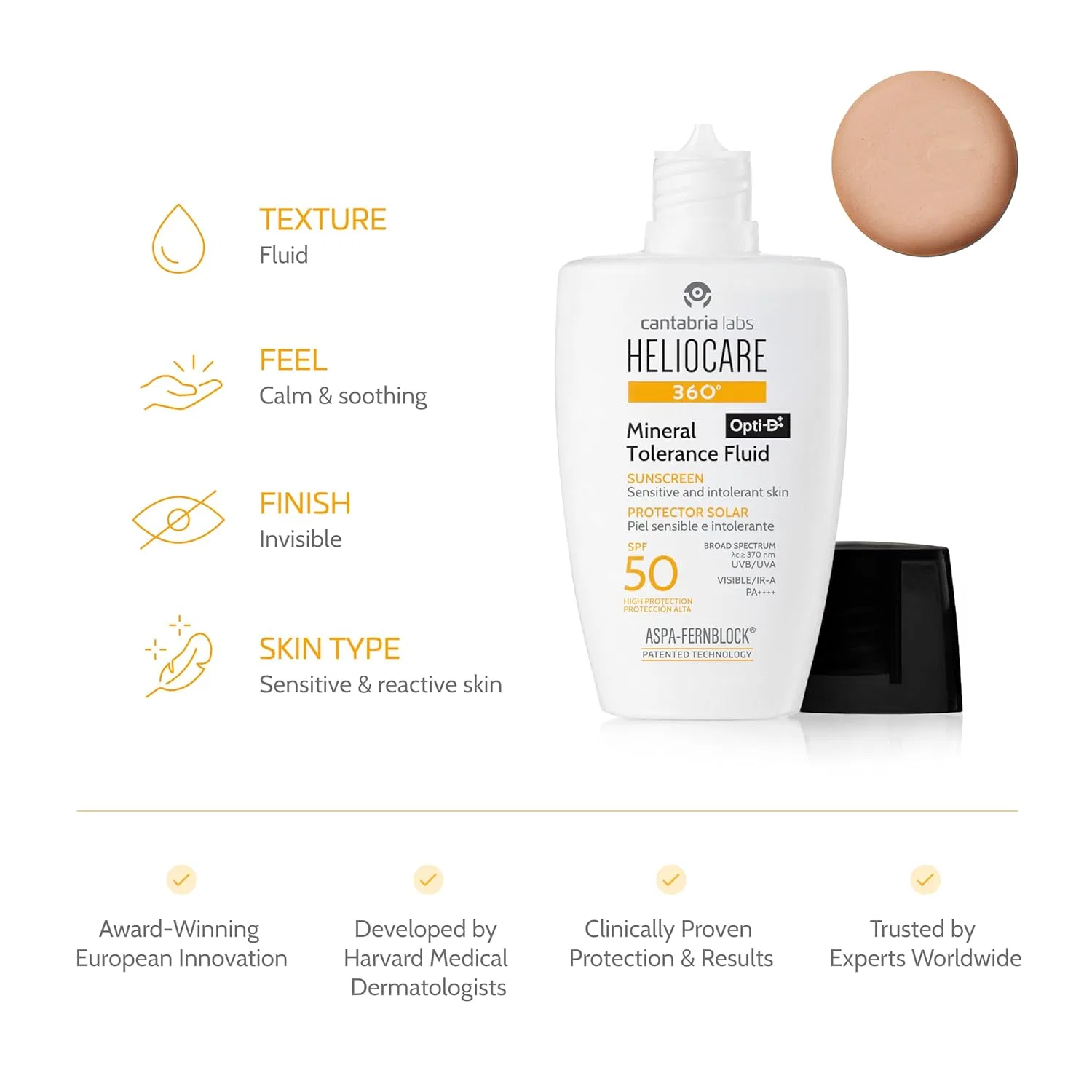 Минеральный солнцезащитный флюид SPF 50 «Mineral Tolerance Fluid» от Derma Enzinger Heliocare Heliocare — фото 3