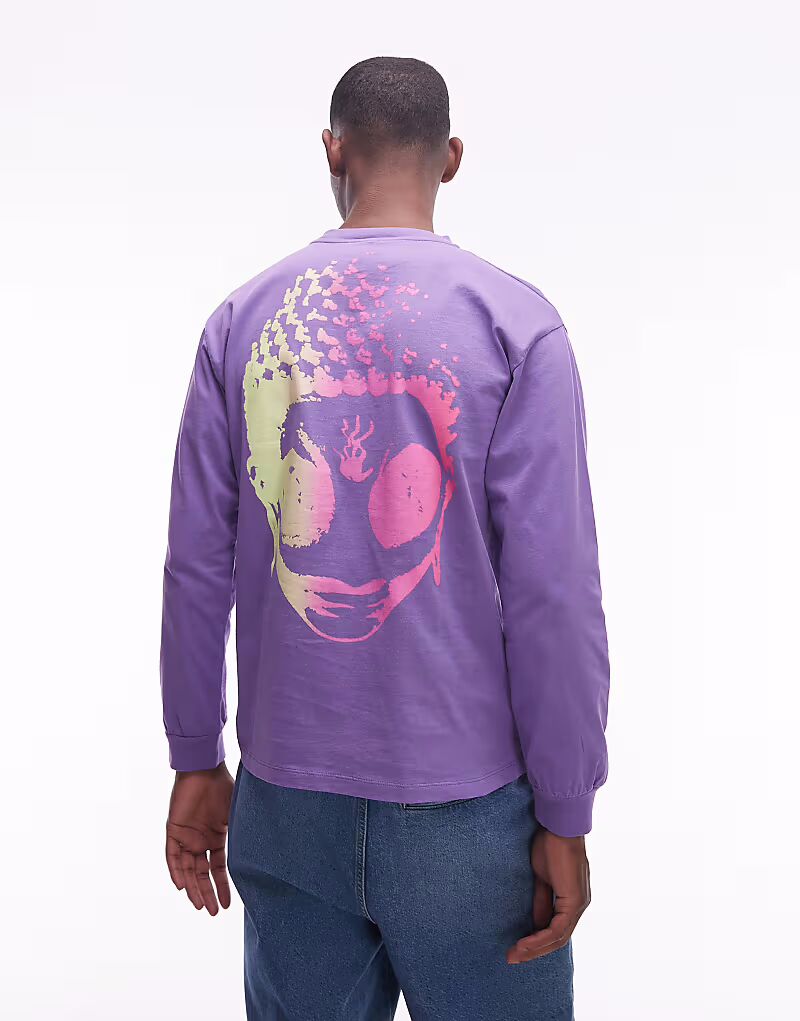 

Футболка из хлопка с длинными рукавами и мини-логотипом, сиреневого цвета, с принтом на спине No Problemo, Фиолетовый, Футболка из хлопка с длинными рукавами и мини-логотипом, сиреневого цвета, с принтом на спине No Problemo