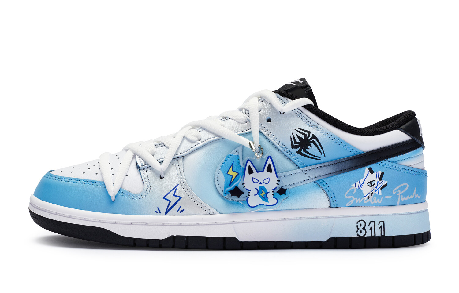 

Кроссовки Nike Dunk Skateboard Shoes Women's Low-Top White Blue/Black