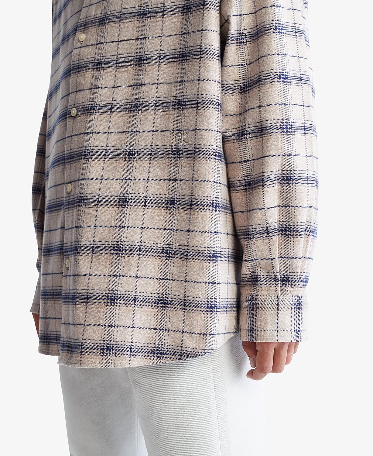 Мужская клетчатая рубашка на пуговицах Calvin Klein, Beacon Blue — фото 3