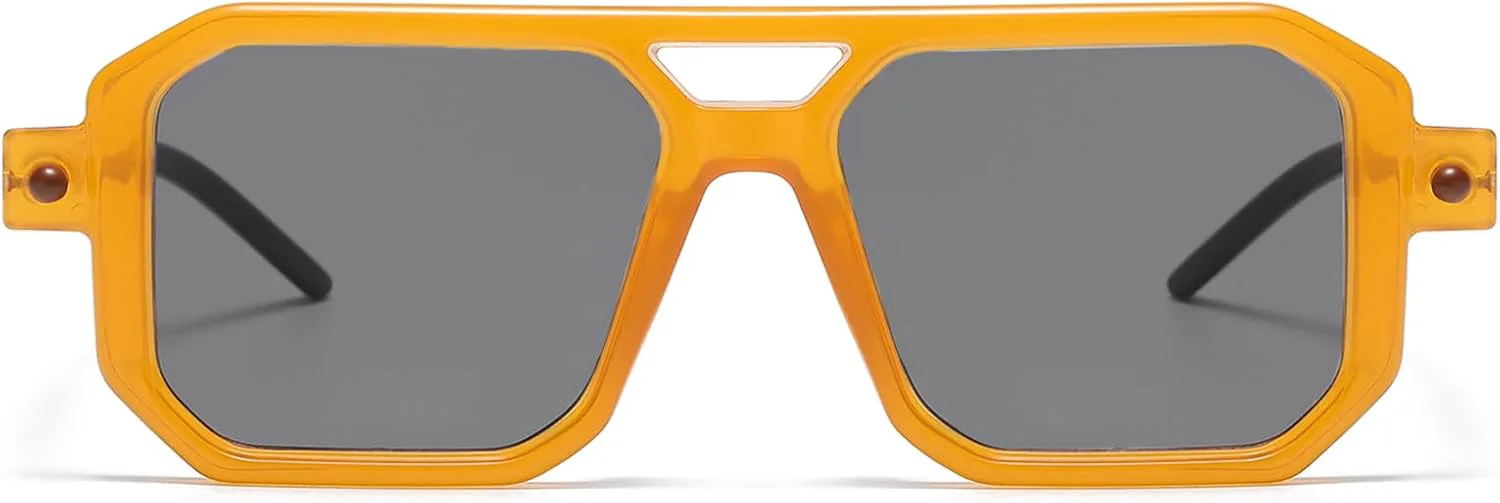 

Ретро-солнцезащитные очки-авиаторы 70-х годов для женщин и мужчин, модные квадратные очки с защитой от УФ-излучения UV400 в винтажном стиле KOPKOYK, Orange