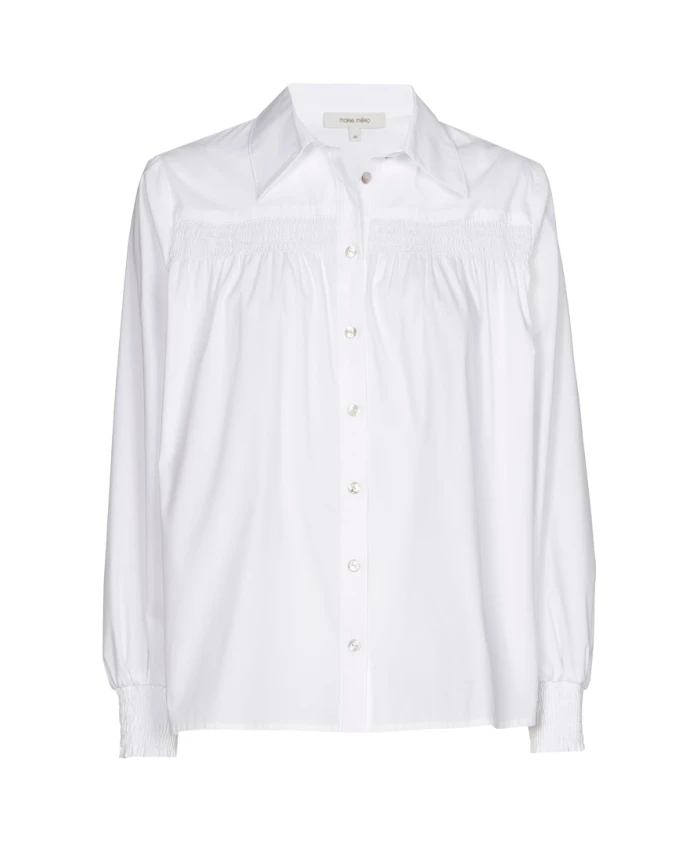 

Белая эластичная хлопковая блузка с резинкой. Marie Mãro, белый