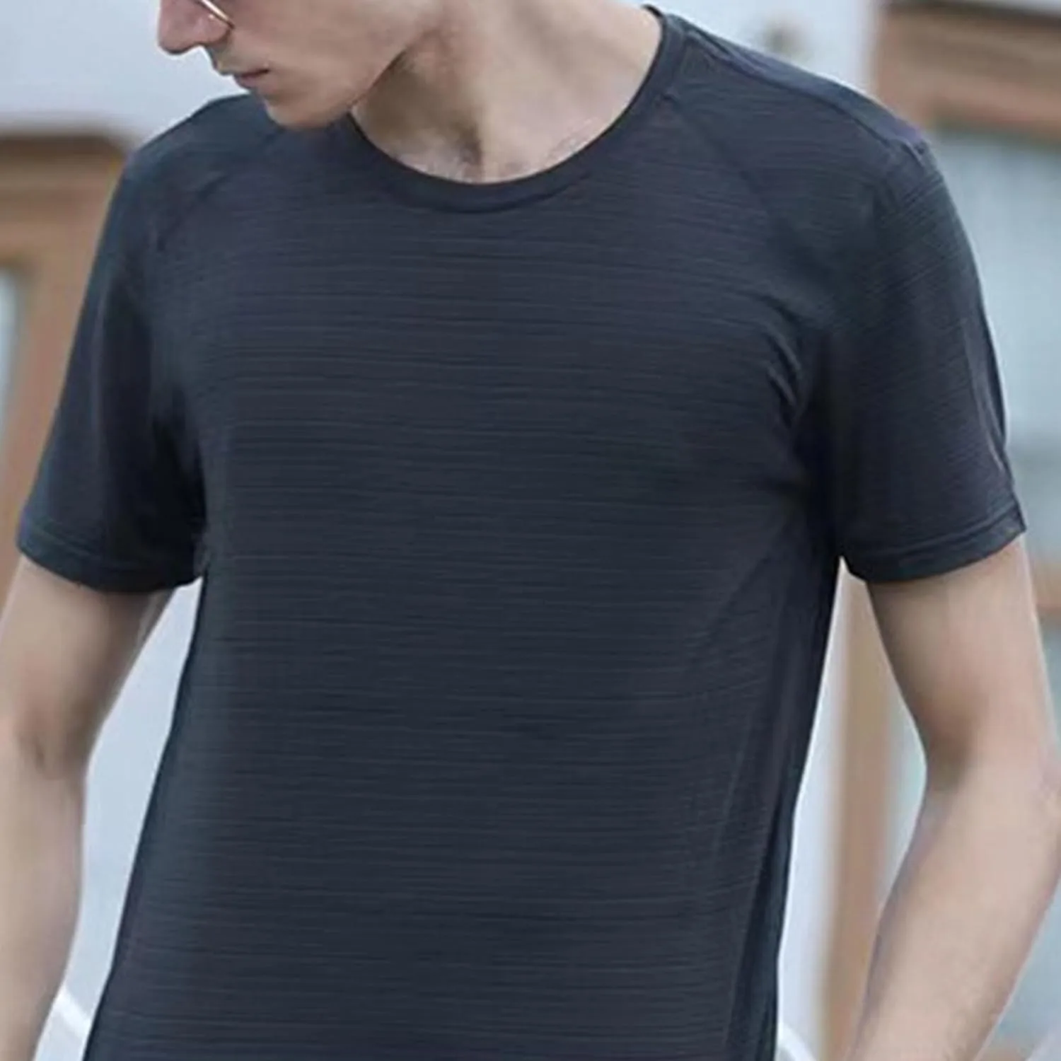 Мужская футболка Crewneck с коротким рукавом для бега и тренировок Stretch Quick Fit — фото 2