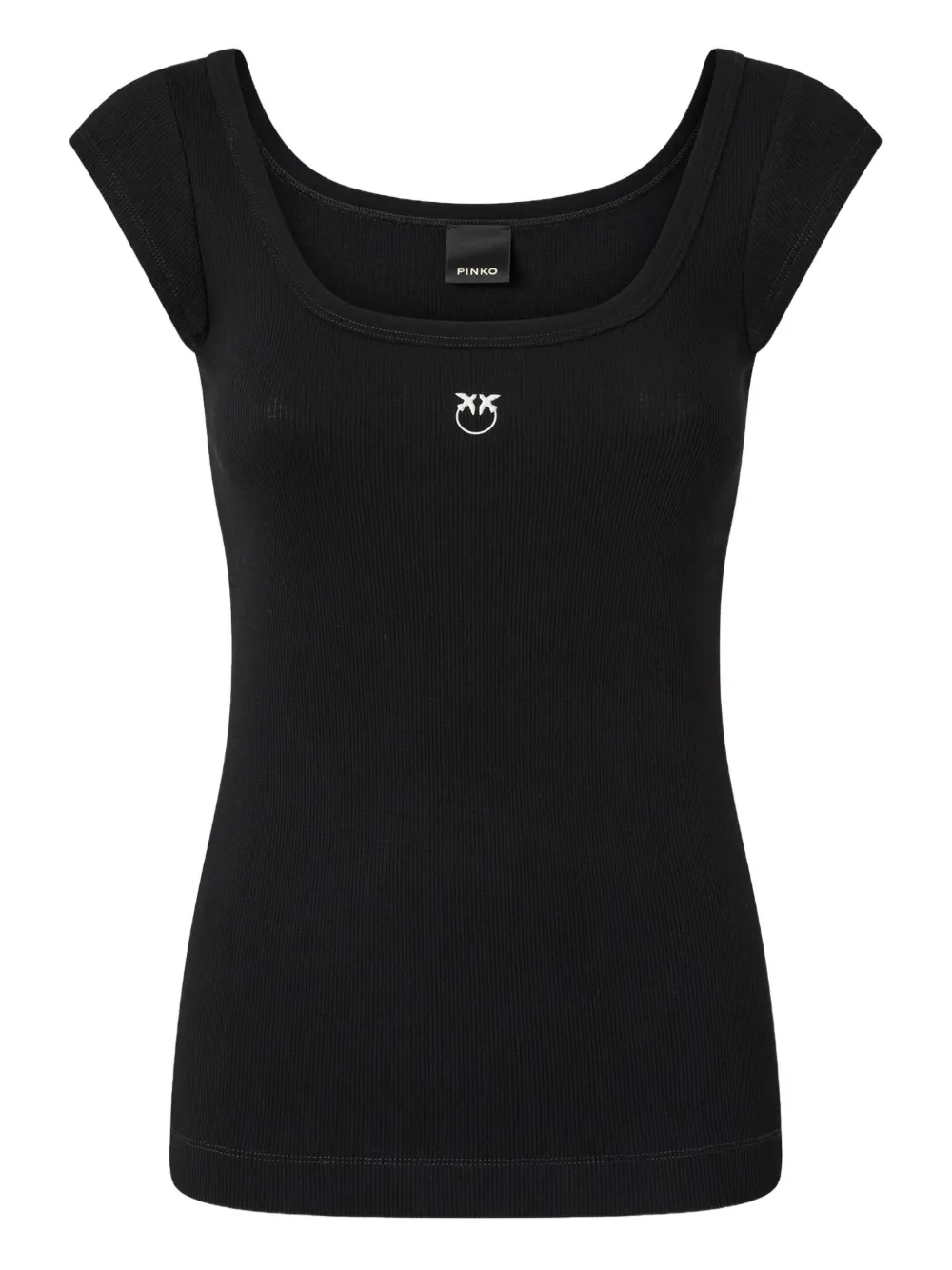 

Футболка с квадратным вырезом в рубчик PINKO, черный