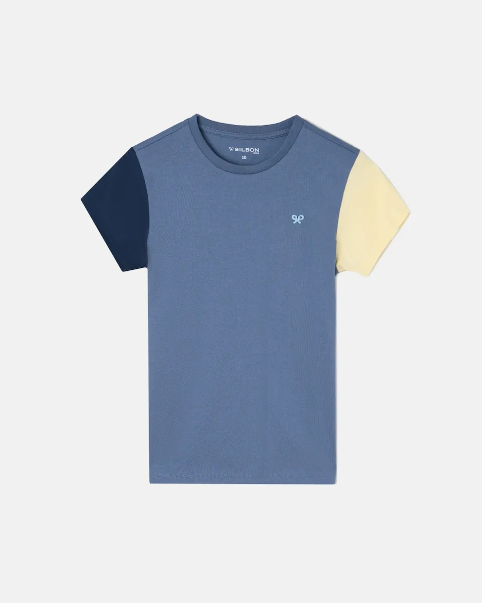 

Детская футболка с разноцветными рукавами Silbon