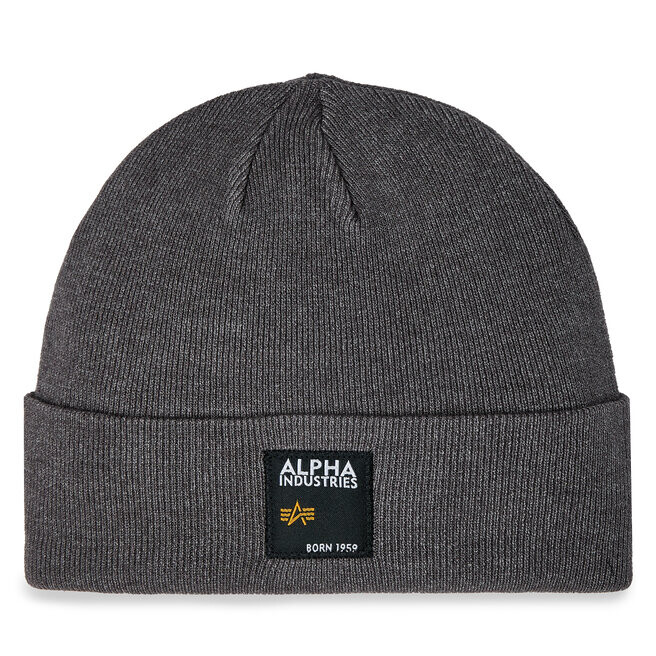 

Шапка Alpha Industries LabelBeanie, серый