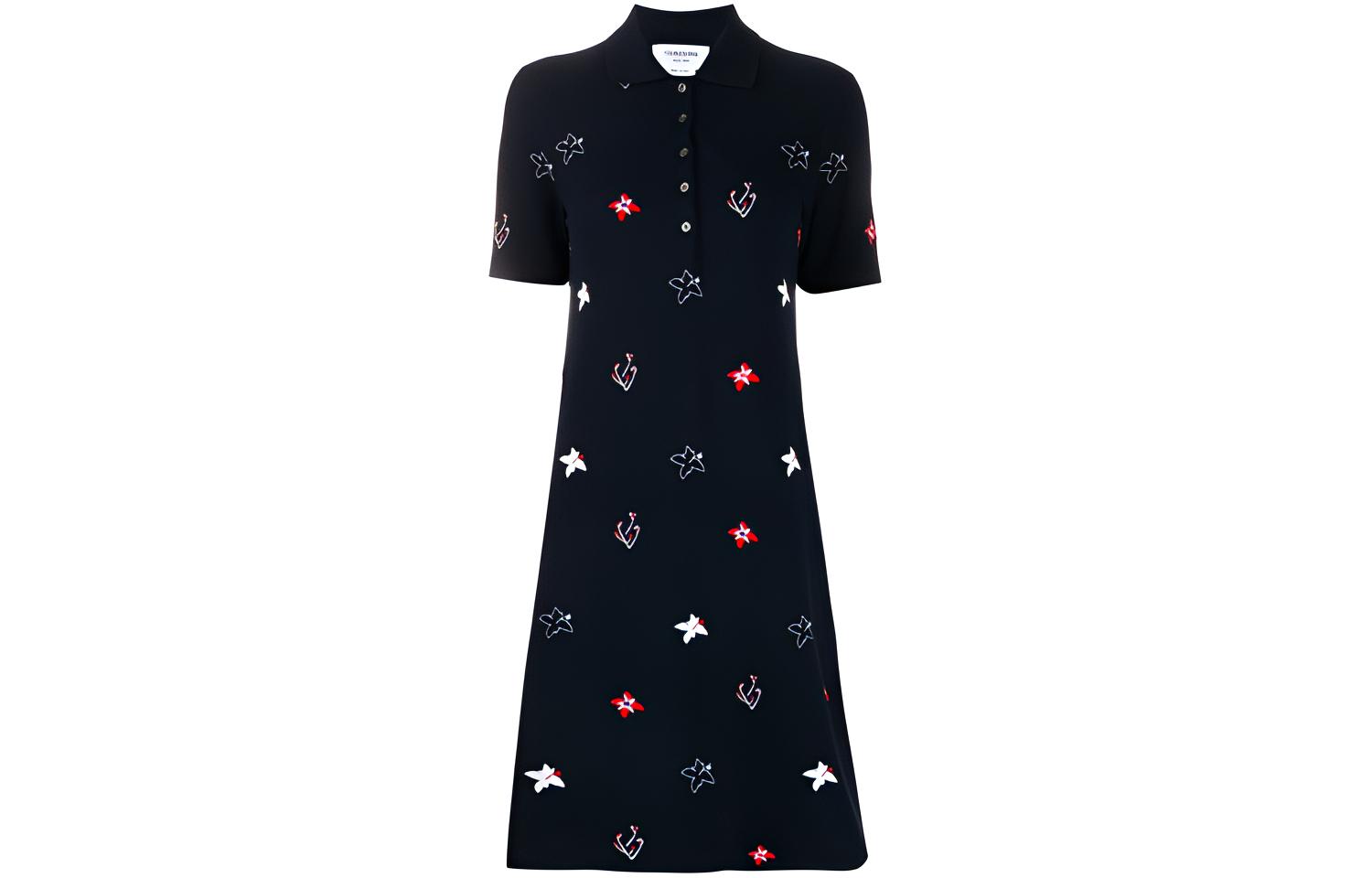 

Футболка с коротким рукавом женская морская синяя THOM BROWNE