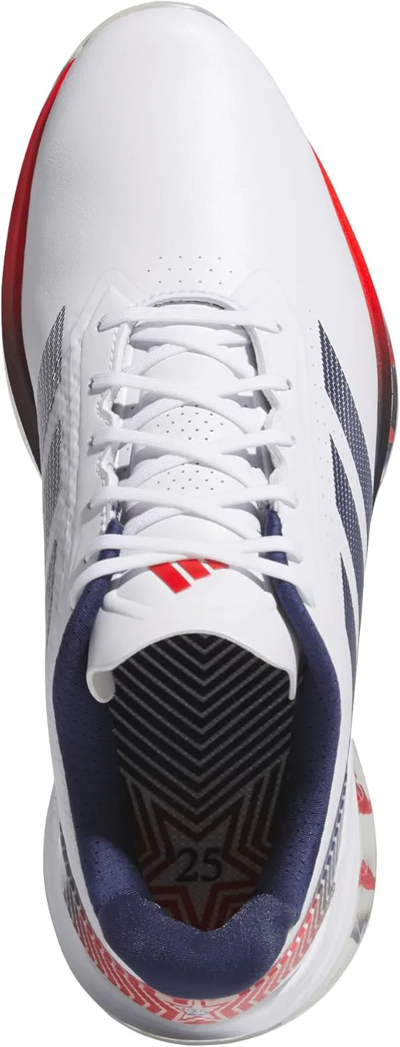 Мужские гольф-туфли Adidas Adizero ZG Ryder без шипов, белый/темно-синий/красный — фото 3