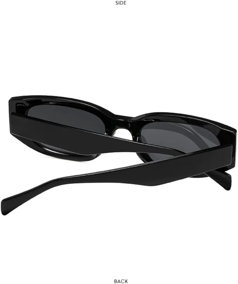 

Модные ретро-солнцезащитные очки маленького овального размера для женщин и мужчин, металлические, класса люкс, защита от УФ-излучения UV400 TOIPASTN, Black