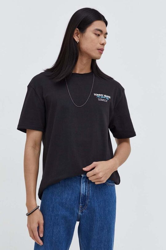 

Хлопковая футболка Tommy Jeans, черный