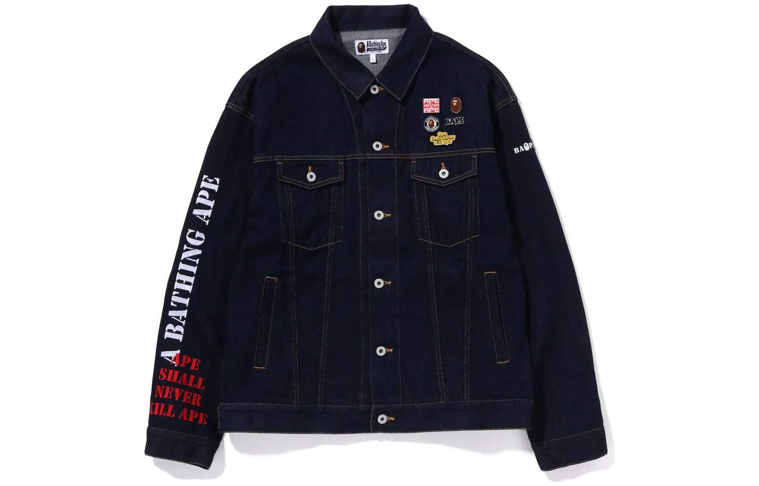 

BAPE Multi Motif свободная джинсовая куртка A Bathing Ape, синий