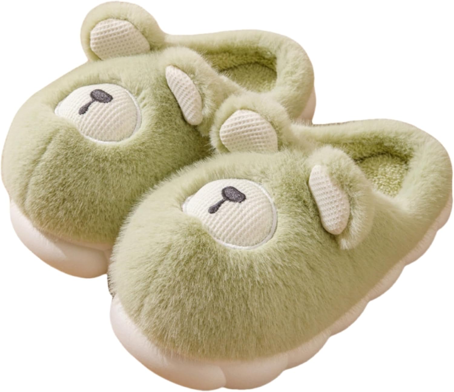 

Домашние тапочки Медвежьи тапочки Плюшевые мягкие тапочки Противоскользящие и теплые тапочки Домашние тапочки для мужчин и женщин Тапочки с изображением мультяшных животных Lryaoan, зеленый