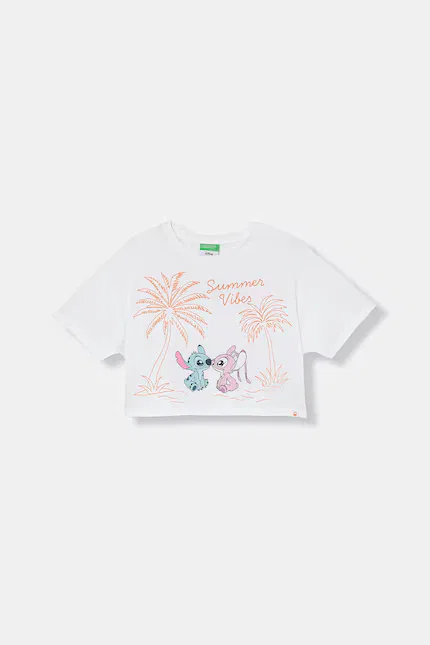 Футболка с коротким рукавом Disney Pixar United Colors of Benetton, белый