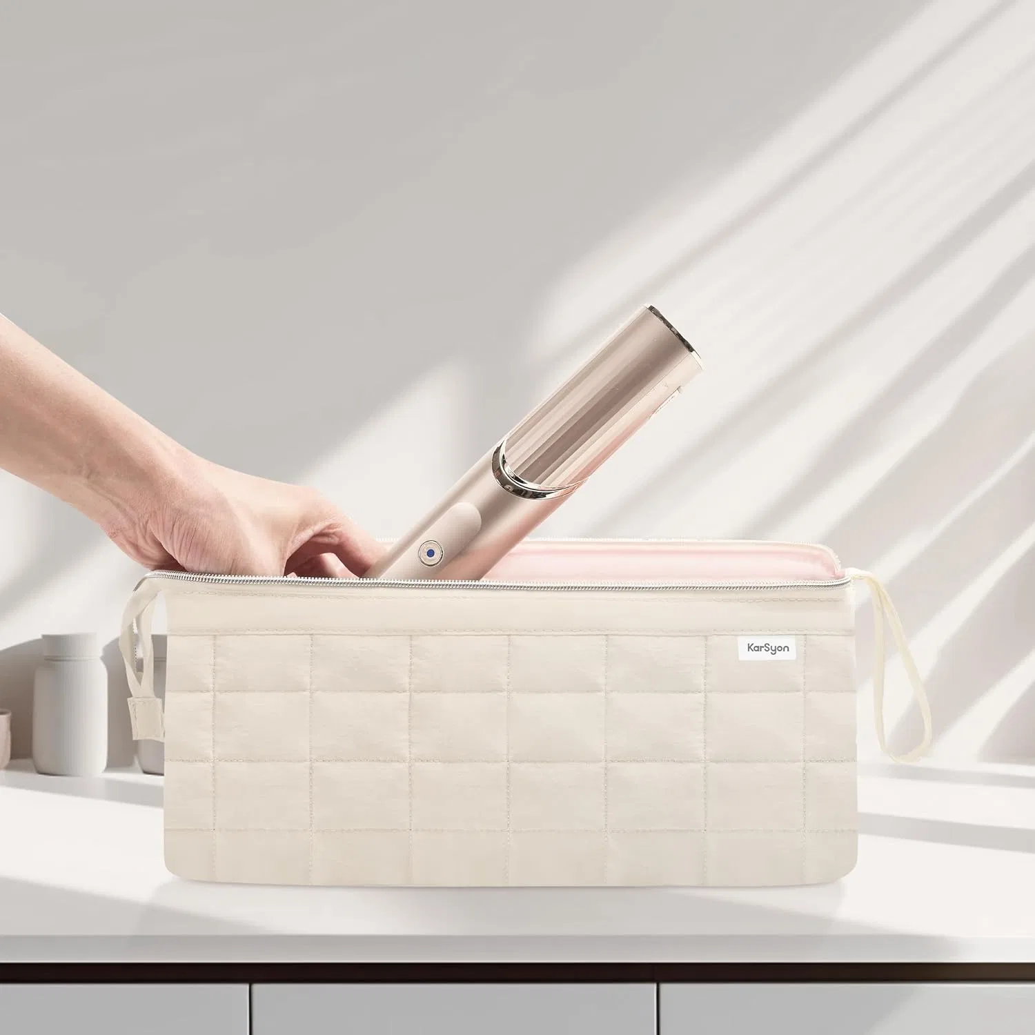 Органайзер-сумка для стайлеров Dyson Airwrap и Shark от Karsyon Karsyon, Beige — фото 3