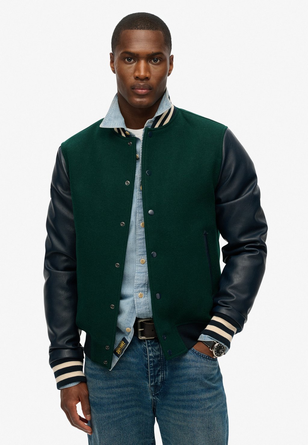 

Куртка-бомбер COLLEGE Superdry, зеленый