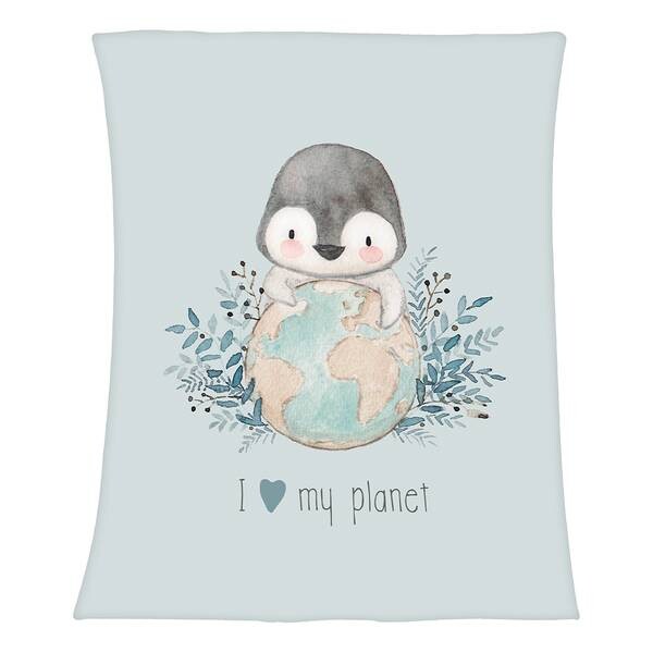 

Флисовое одеяло пингвин Babybest, зеленый