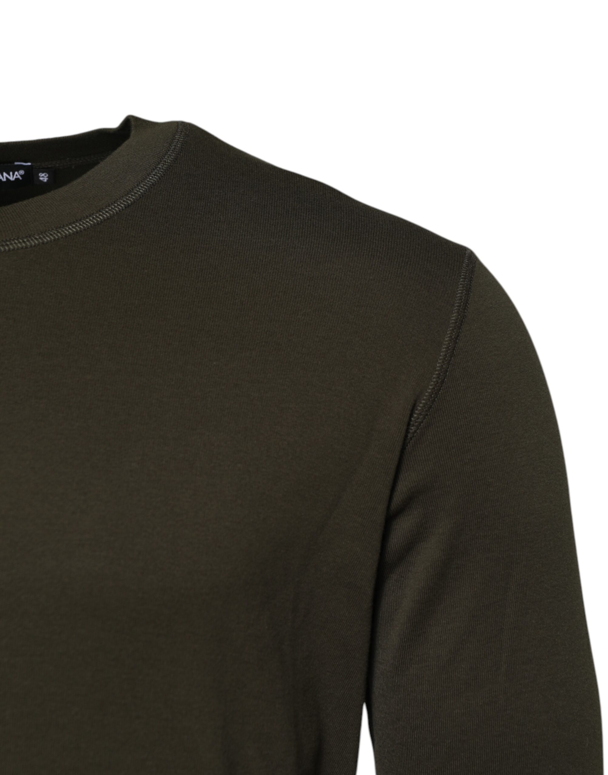 Темно-зеленая футболка с длинными рукавами и круглым вырезом Dolce & Gabbana, Dark Green — фото 2