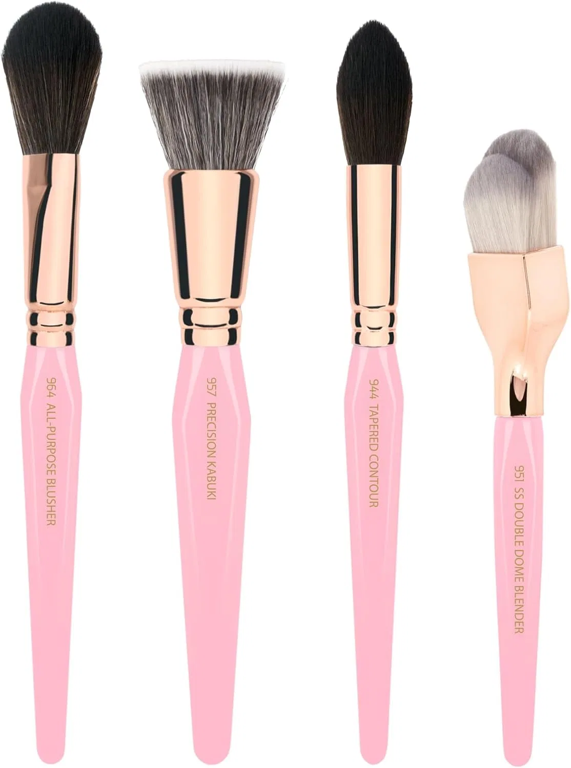 Набор кистей для макияжа Bdellium Tools Pink Golden Triangle, 4 предмета, розовый
