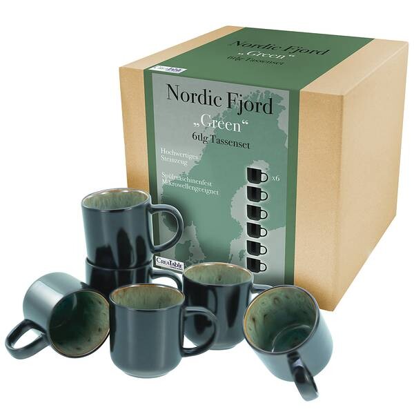 

Кофейные кружки nordic fjord, набор из 6 шт. Creatable, зеленый