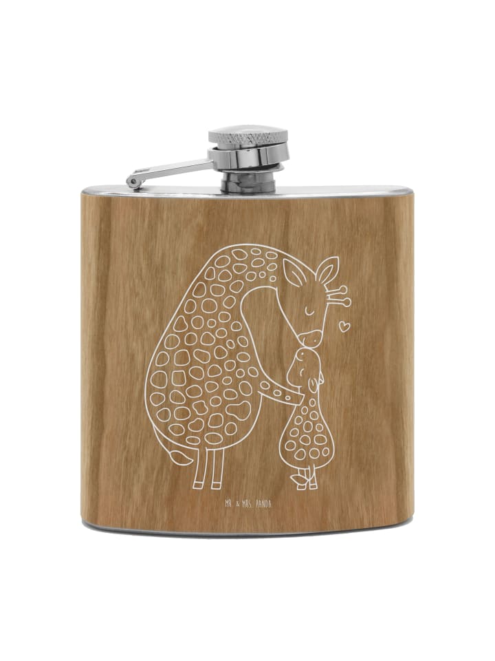 

Mr. & Mrs. Panda Фляжка Flachmann Edelstahl Schnabeltier Mut mit Spruch in Braun