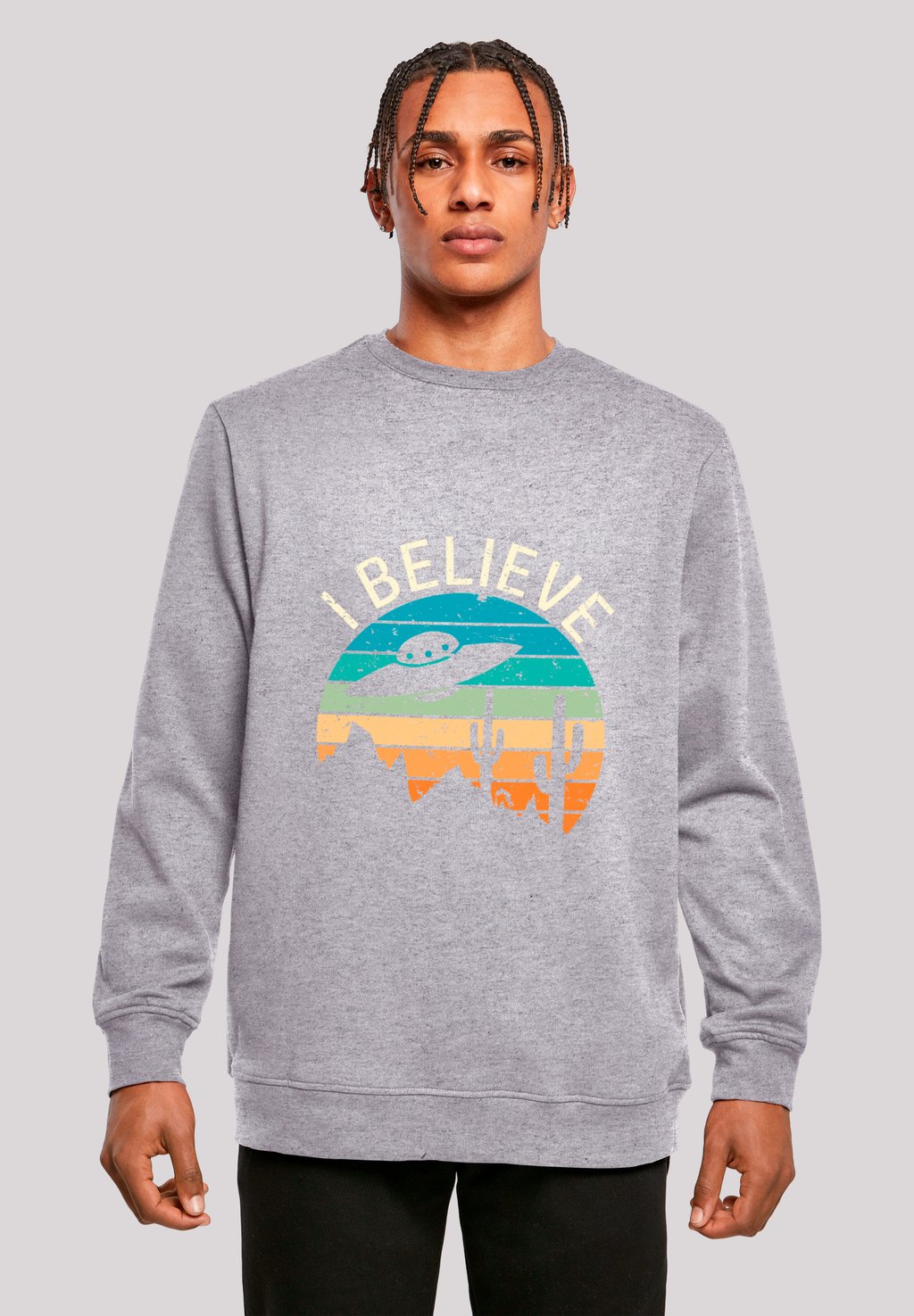 

Толстовка I BELIEVE ALIEN SUNSET F4NT4STIC, серый