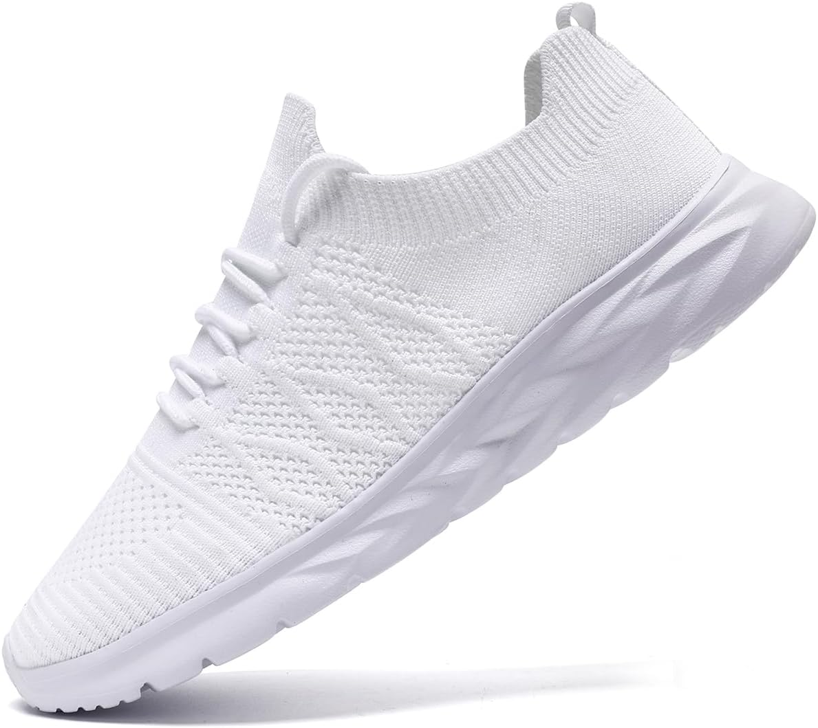 

Мужские кроссовки для бега, легкие спортивные слипоны для тренажерного зала и тенниса, противоскользящие, дышащие, удобные, повседневные модные сетчатые обувь Xkowuo, белый