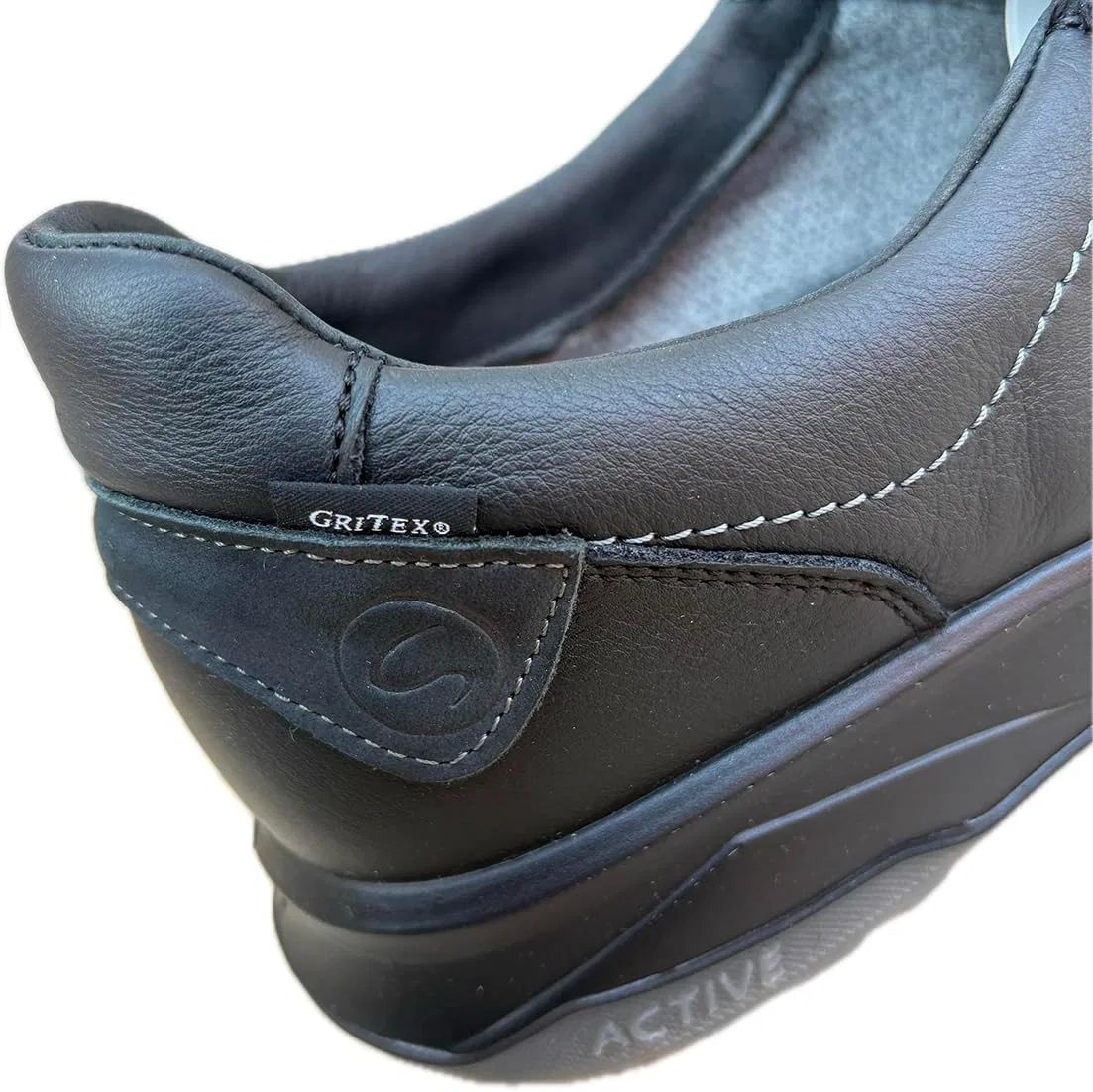 Мужские зимние мокасины Grisport City Moccasins из кожи без шнурков, водонепроницаемые, с нескользящей подошвой Gritex Active Bottom, Black Avon — фото 2