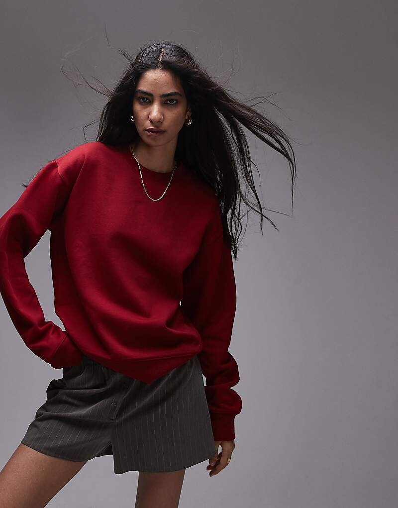 

Topshop – Толстовка Slim Fit в цвете Burgunderrot