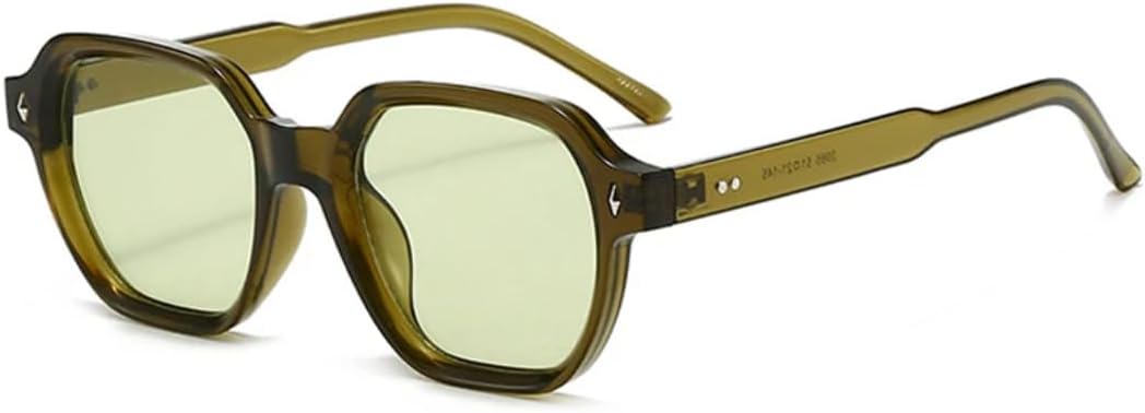 

Солнцезащитные очки для мужчин и женщин - защита UV400 - яркие заклепки, леопардовый принт, для занятий спортом на открытом воздухе и вождения DSVIGF, Olive Green Green