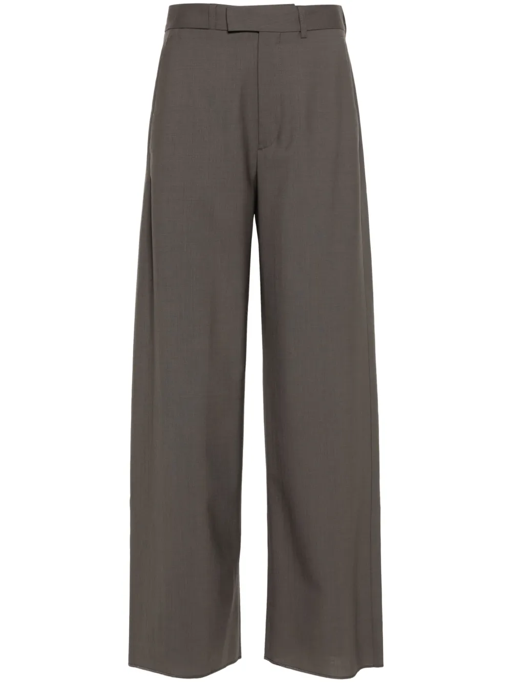 

Шерстяные брюки с запахом MM6 Maison Margiela, серый