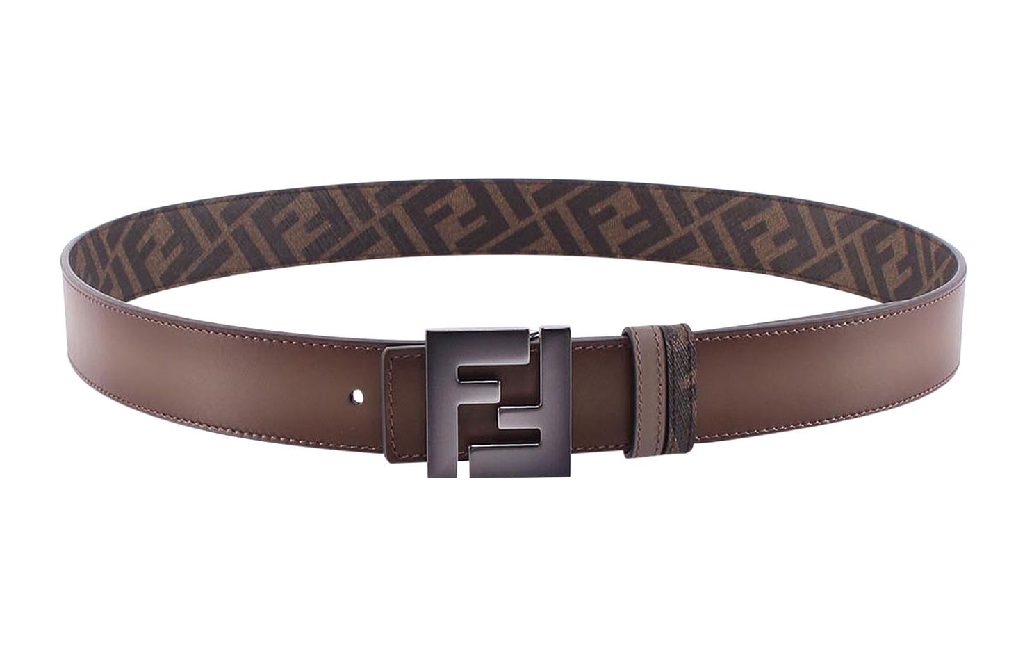 

Ремень реверсивный с логотипом FENDI, коричневый