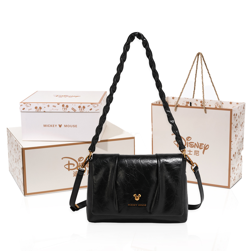 

Disney Микки Серия ПУ плиссированная маленькая квадратная сумка, Black+Exquisite Box B