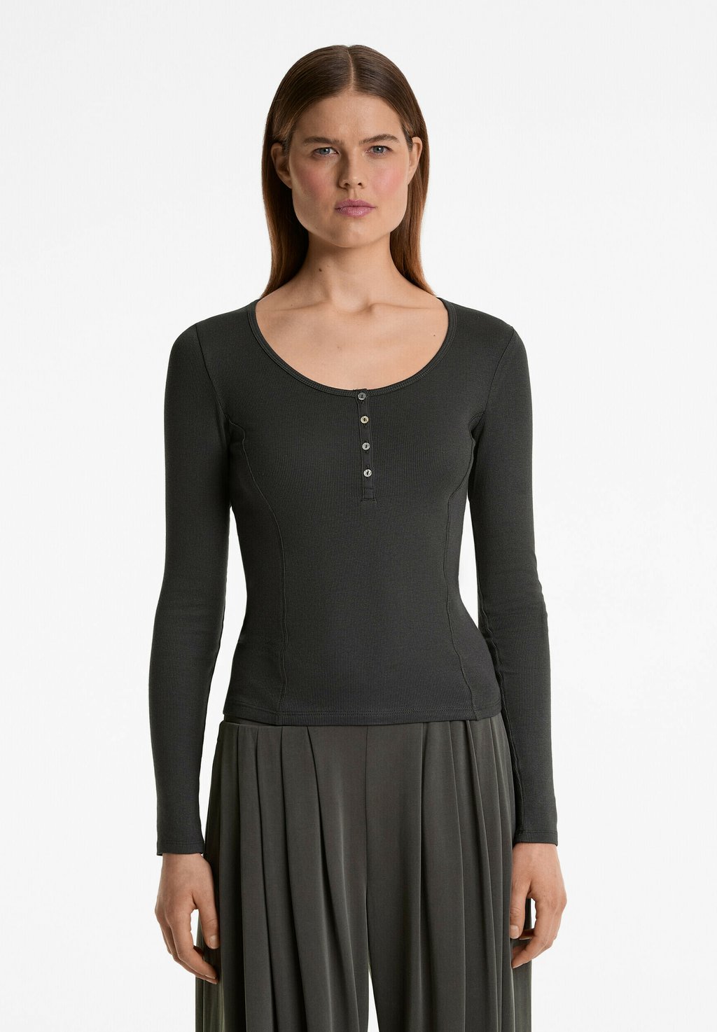 

Топ с длинными рукавами SOFT TOUCH LONG-SLEEVED OYSHO, темно-серый