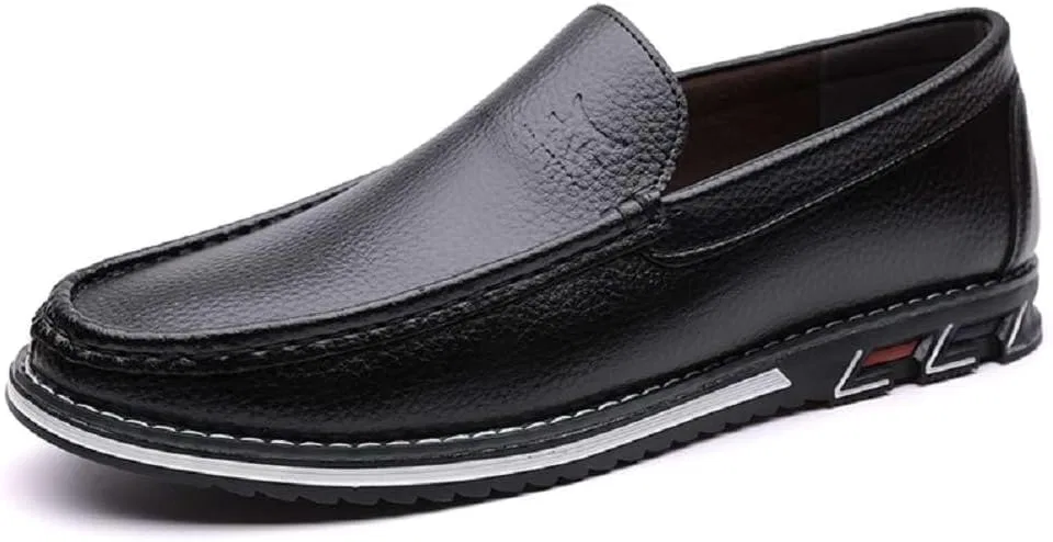 Мужские повседневные кожаные туфли-лоферы, All Black Zentavi