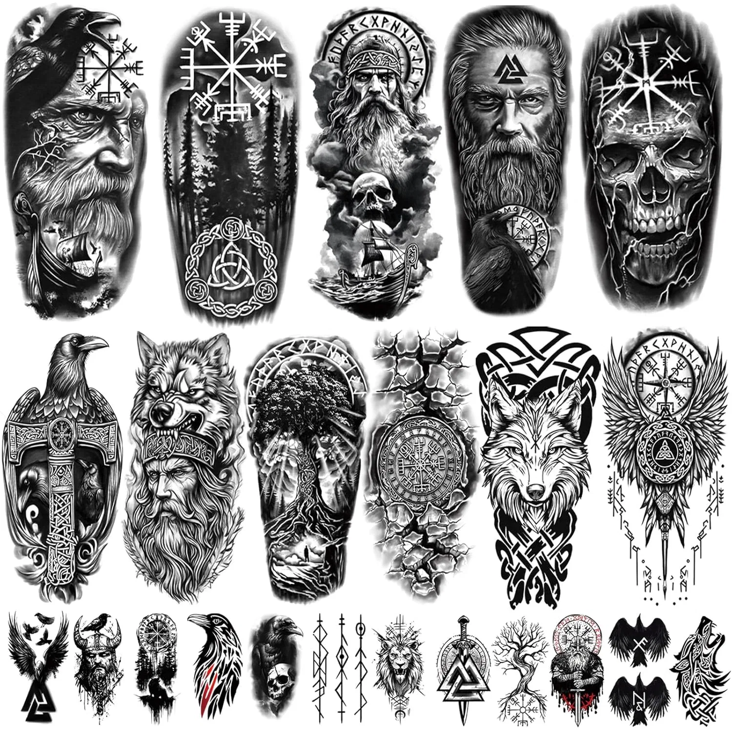 Временные татуировки Viking для женщин и мужчин Atydkug