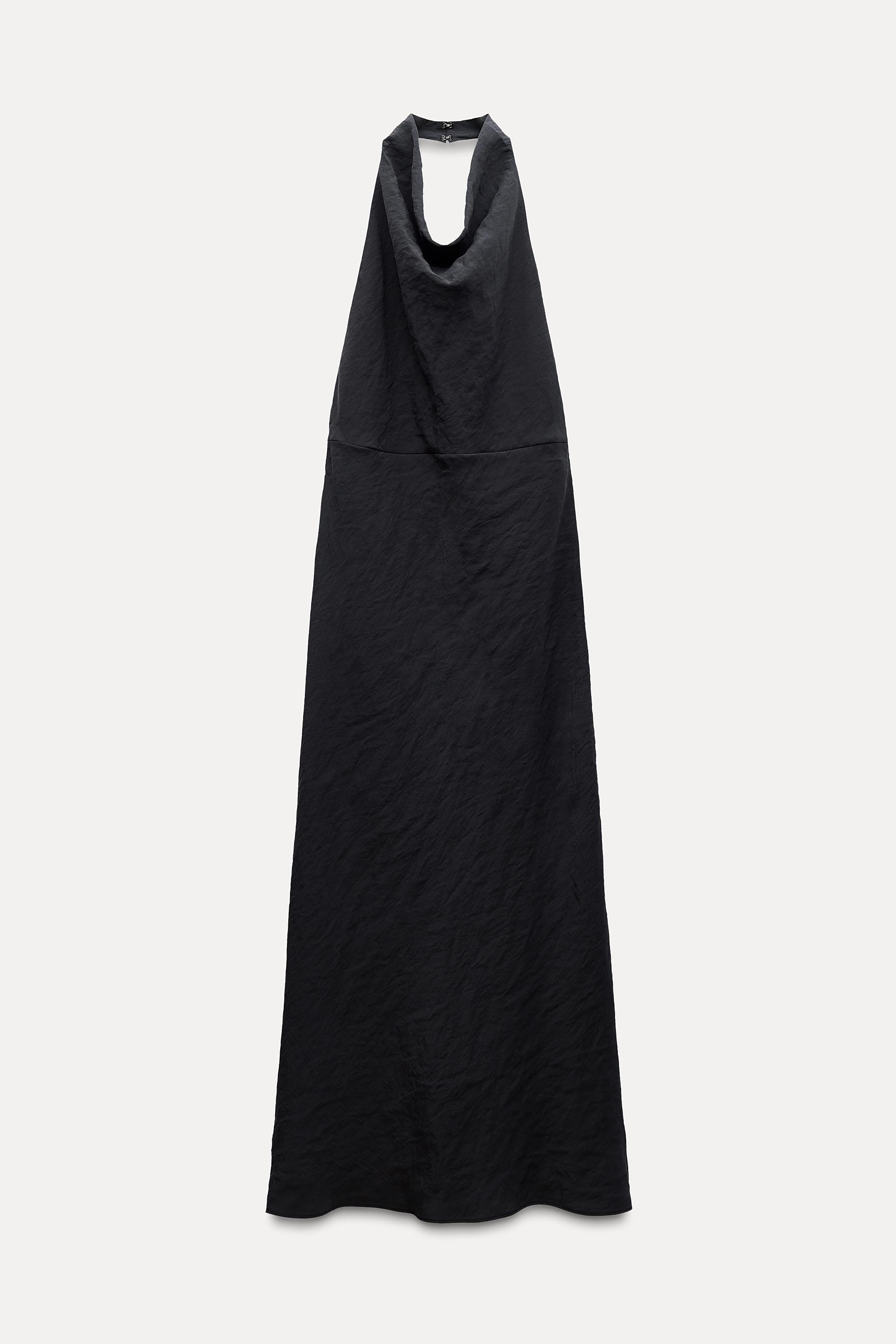 

Платье Zara Draped Halter Midi, черный