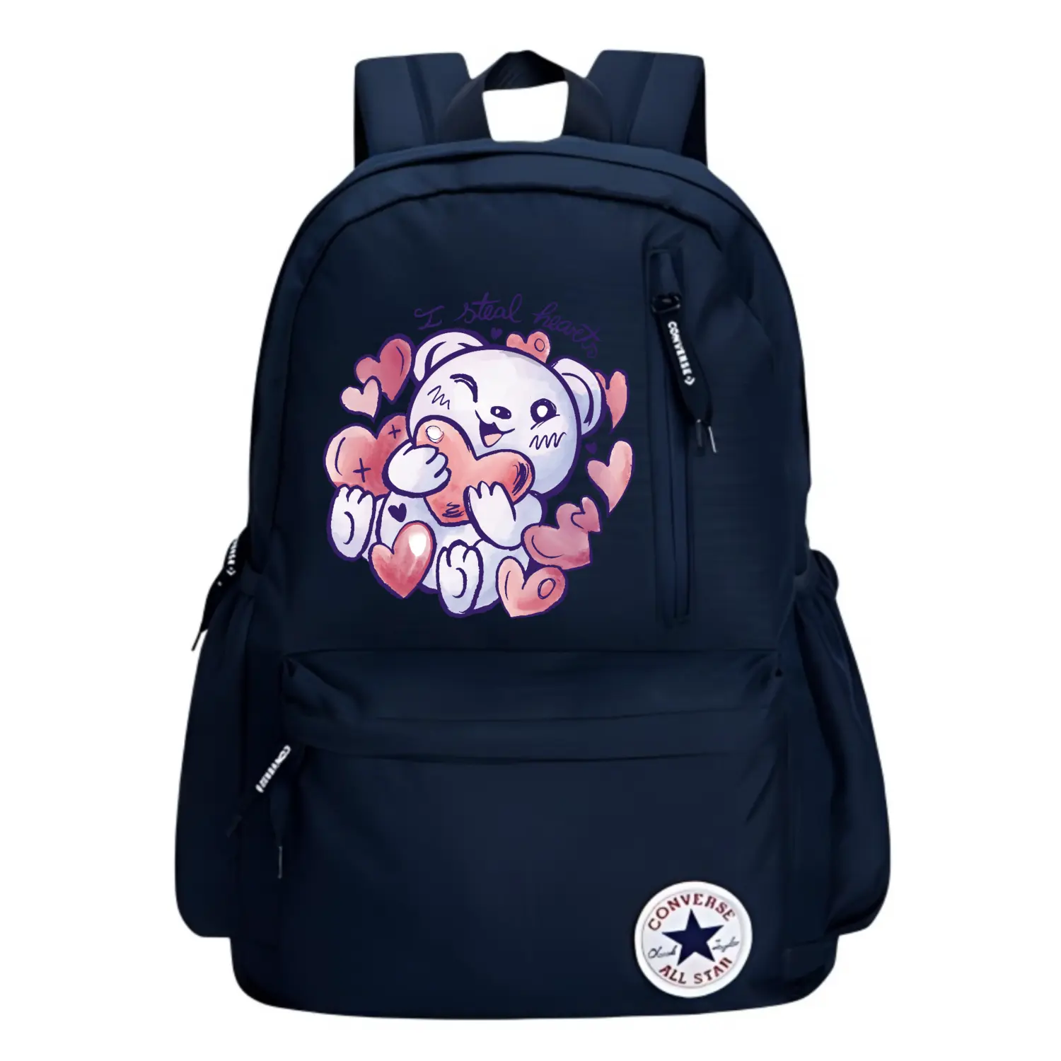 

Converse Полиэстеровый рюкзак обычный унисекс темно-синий, Heart Bear