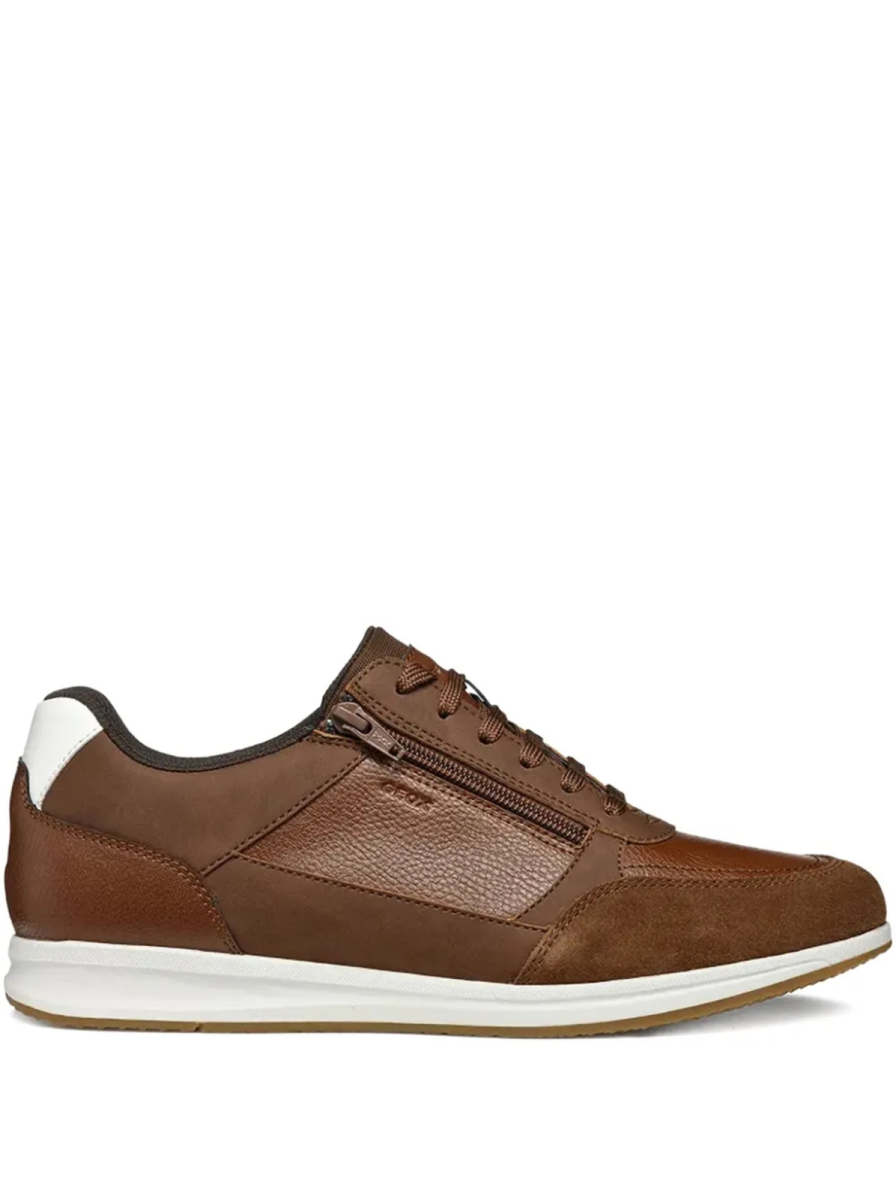 

Кроссовки Geox Avery из кожи с молнией, коричневый