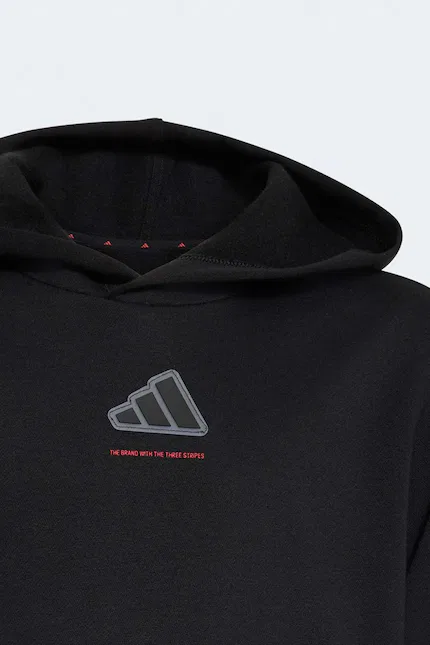 Худи детское спортивное Adidas, черный — фото 4