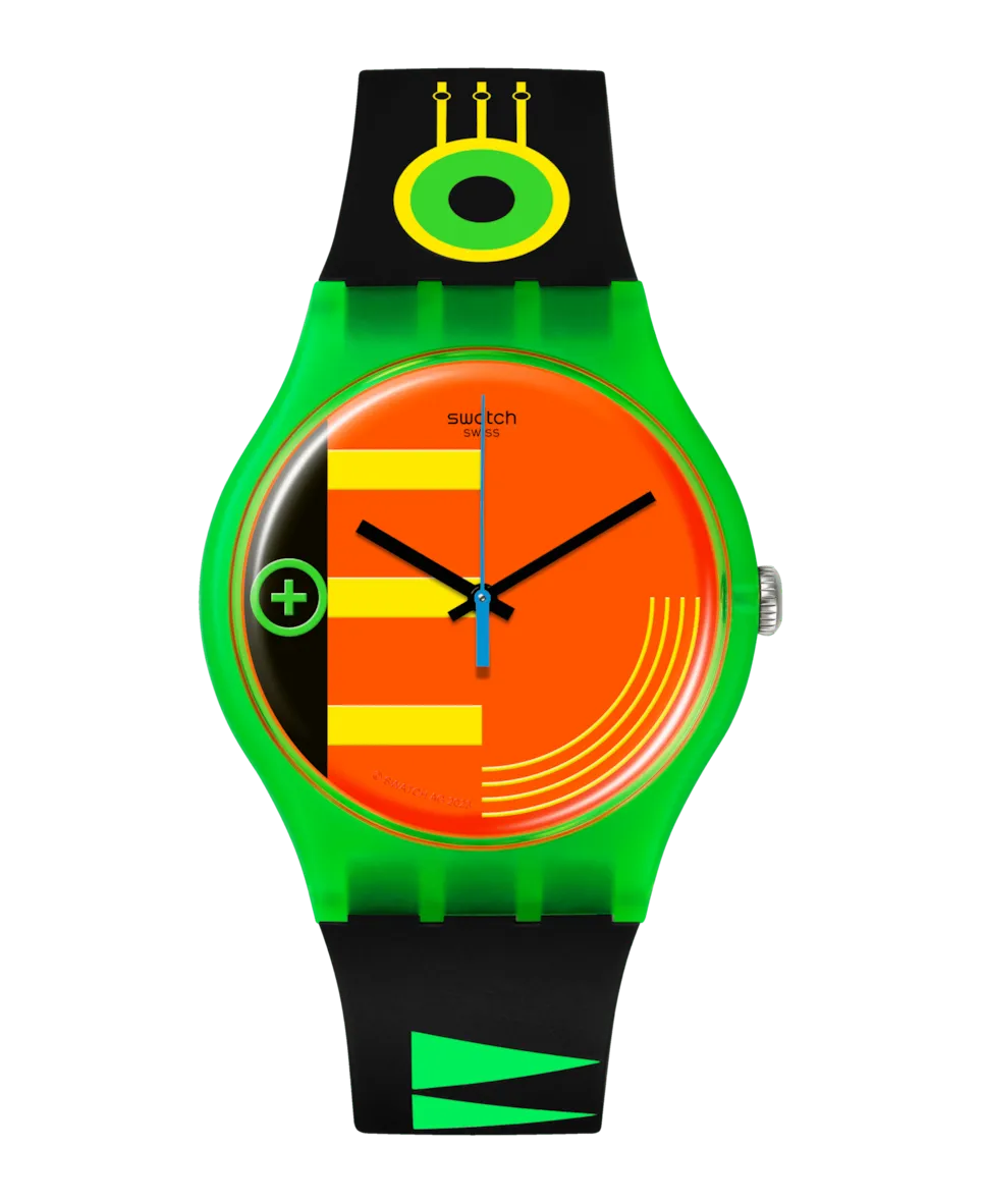 

Часы Swatch Neon Rider черного цвета из биоматериала, черный