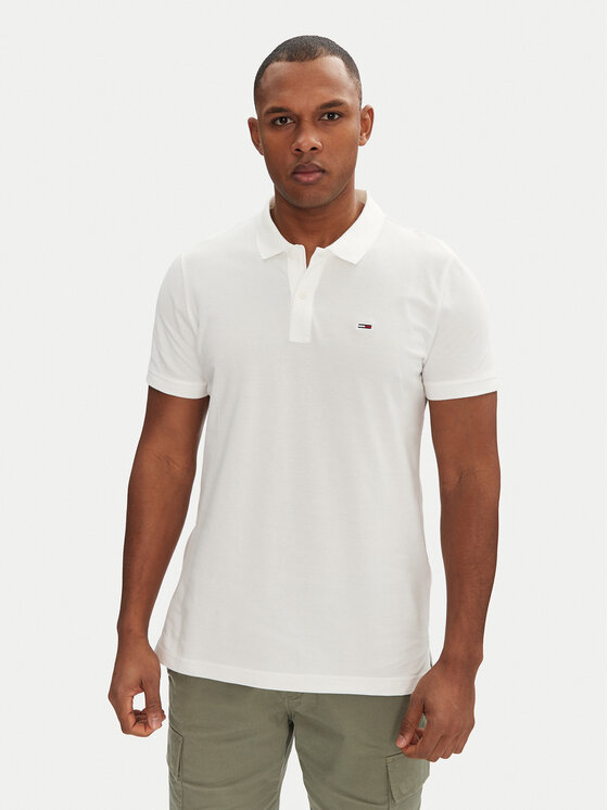 

Рубашка поло облегающего кроя DM0DM20676 Tommy Jeans, белый