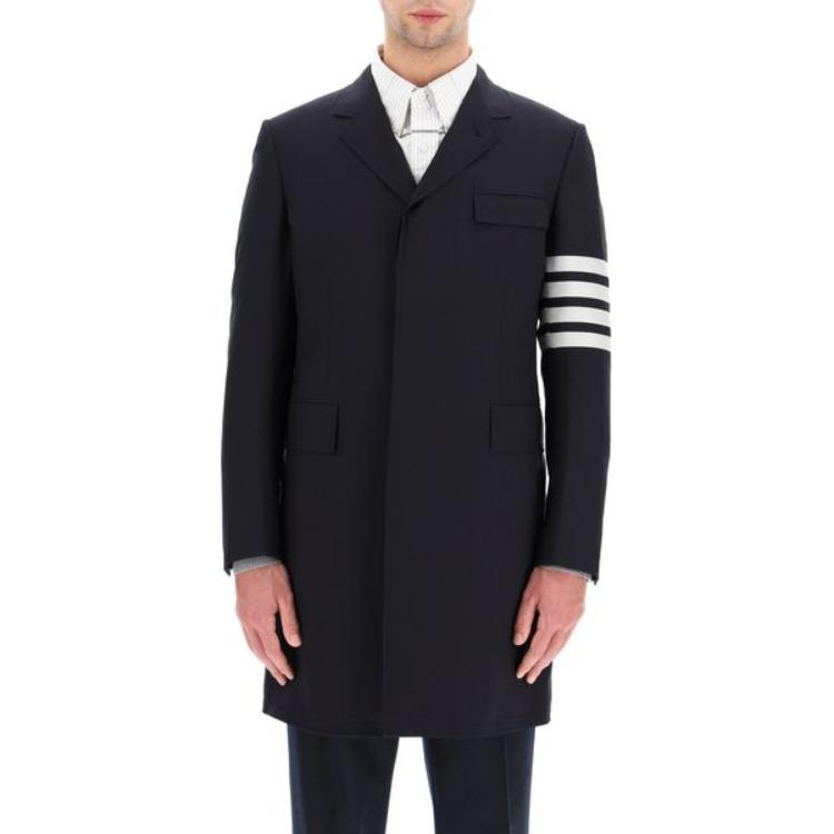 

Четырёхшовное пальто Честерфилд THOM BROWNE, чёрное, Черный, Четырёхшовное пальто Честерфилд THOM BROWNE, чёрное