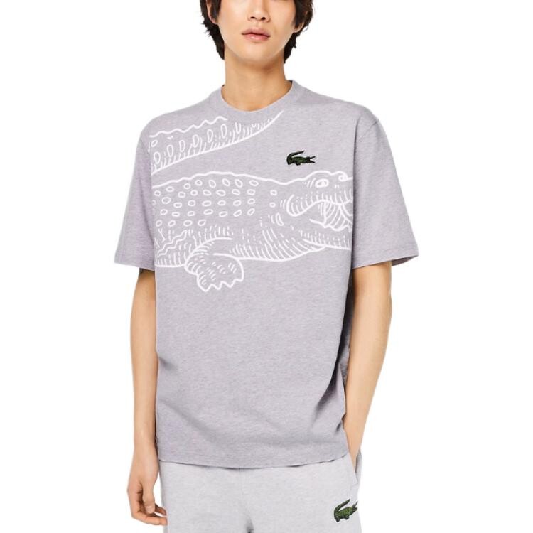 Футболка Lacoste, мужская, спортивно-повседневная, серый — фото 2