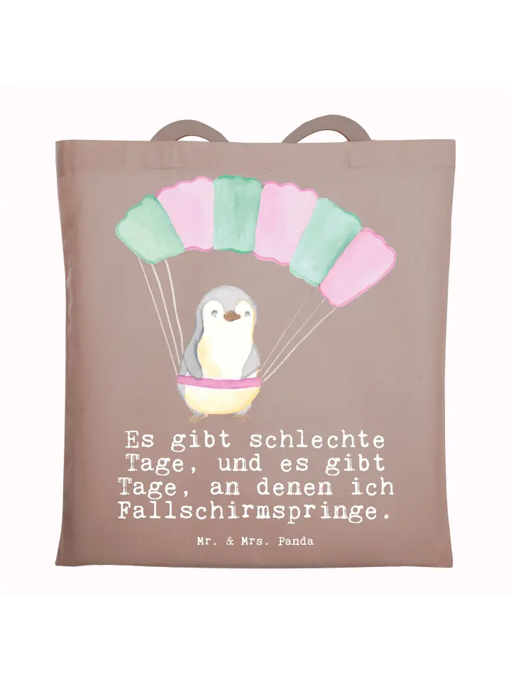 

Сумка для переноски Mr & Mrs Panda Pinguin Fallschirm springen, пастельно-коричневый