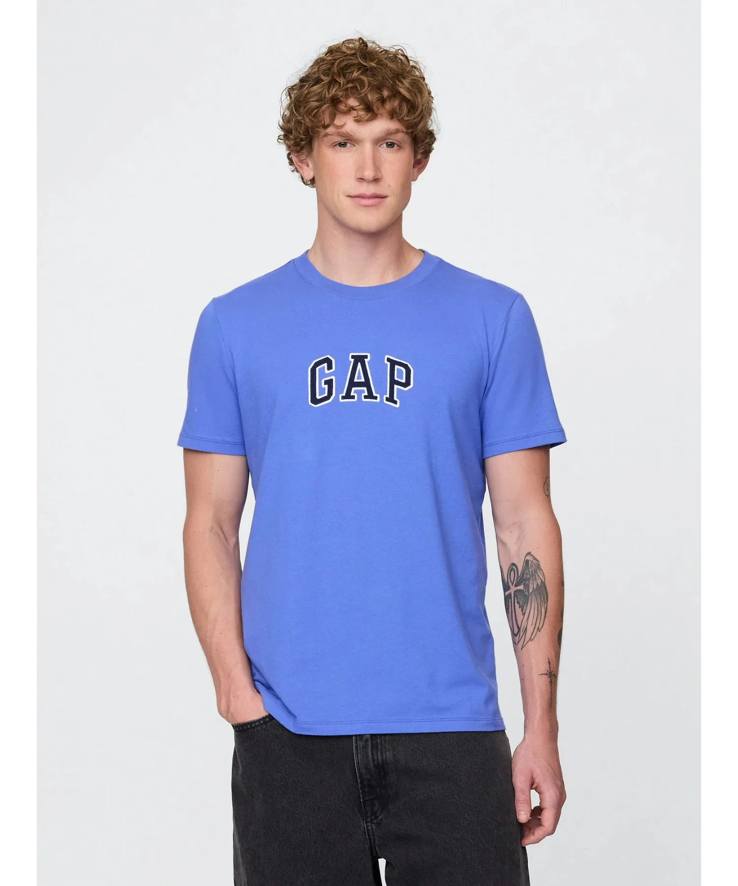 Унисекс футболка с логотипом GAP тёмно-синяя — фото 3