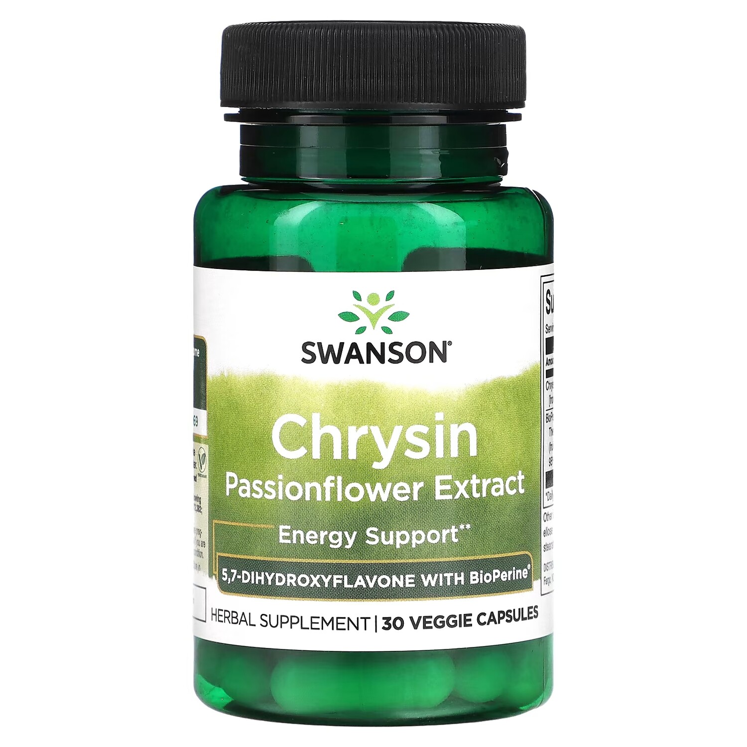 

Экстракт пассифлоры Swanson Chrysin, 30 растительных капсул