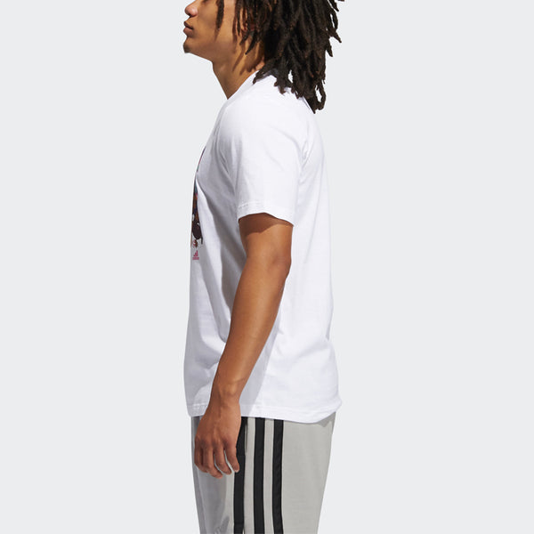 Футболка shanghai tee cartoon printing basketball sports short sleeve white Adidas, белый — фото 4